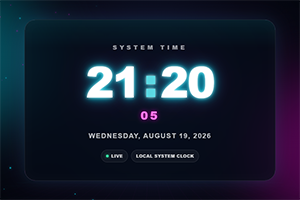 Neon Cyberpunk Digital Clock